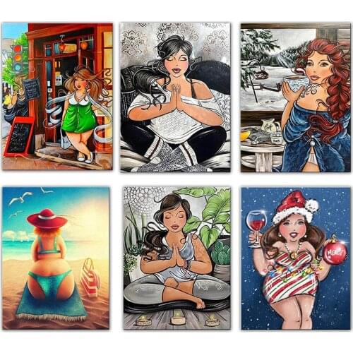 Full Square&Round Diamond embroidery Cross stitch paint Diamand 5D Diamond Painting Diamond mosaic Cartoon cute woman art