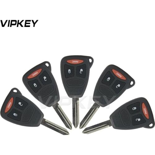 Remotekey 5pcs Car Key Head Case for Chrysler Aspen Dodge Jeep 2 Button with Panic