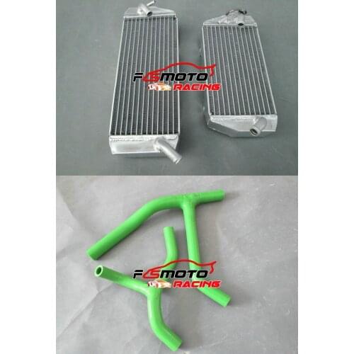 Radiator + GREEN Y Hose For Kawasaki KLX450 KLX450R KLX450A8F KLX 450 R A8F 2008 2009 KLX 450R 08 09