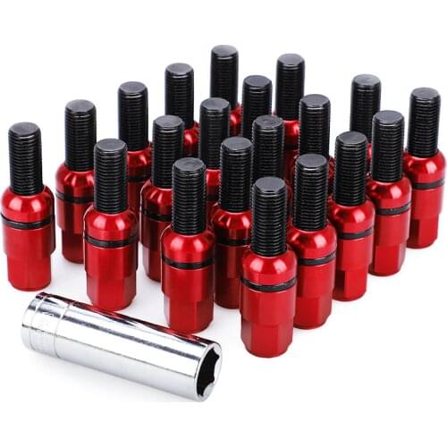 20pcs Steel Ball Seat M14x1.5 Lug Nuts Wheel Bolts With Caps For Bolts &key Auto Accessorie For Audi Benz Porsche Volkswagen