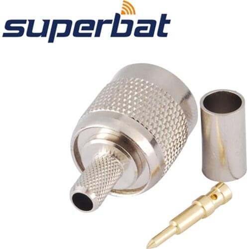 Superbat 10pcs TNC Crimp Plug Male RF Coaxial Connector for Cable RG58 RG142,LMR195