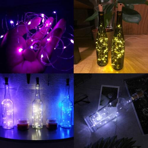 20Led Glass Wine LED String Light Cork Shaped Wine Bottle Stopper Fairy Light Lamp Xmas Party Decor LR44 Battery
