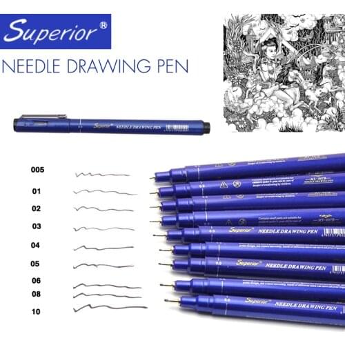 Superior 9pcs/Lot Different Types Pigment Fine Liner Micron Water Based Sketch Markers Graffiti Pen Stationery Supplies