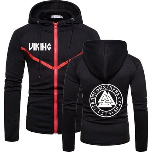Unisex 2021 Men Odin Viking Valhalla Quality Comfortable Hoodie Fitness Solid Color Muscle Outwear Zipper Sport Sweatshirt