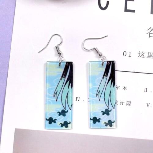Trumpet Drop Earrings Anime Acrylic Demon Slayer Kimetsu no Yaiba Blade of Ghost Earings For Women Men Gift Earrings