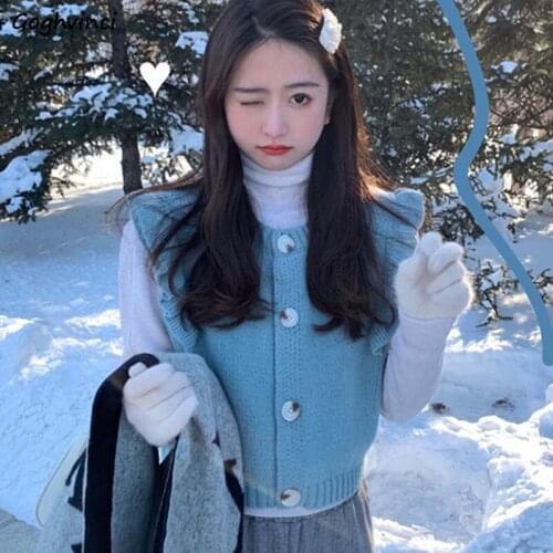 Sweater Vest Women Sweet Spring Warm Casual Candy Color Lovely Preppy Inner All-match Fashion Korean Style Street Cozy Loose New