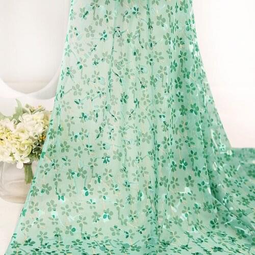 1.4m*1m Burnt-out Silk Fabric Georgette Cloud Yarn Imitation Silk Fabric for Womens Dress Hollow Silk Scarf Shawl DIY Sewing