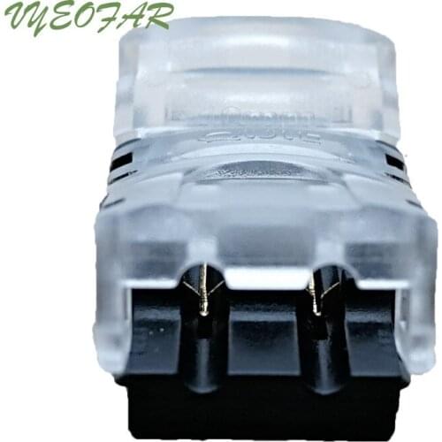 10pcs 2pin 8mm LED Strip Connector For Single Color Strip 3528 LED Strip to wire Connection Terminals Transparent cover