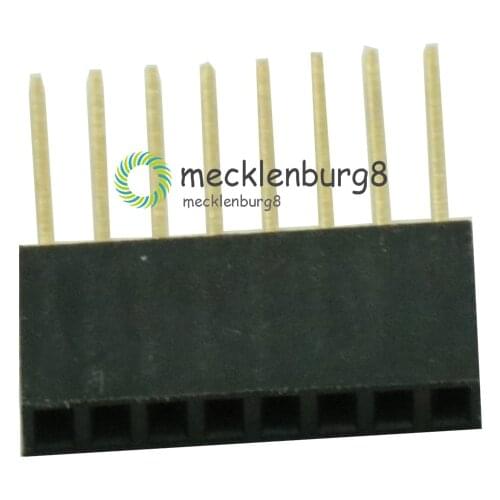 10Pcs 8 Pin Single Row Stackable Shield Female Header 2.54mm Pitch for Arduino