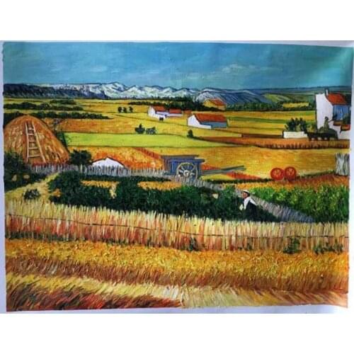 100% Hand Painted Landscape Painting on Canvas Oil Painting Reproduction The Harvest II Vincent Van Gogh Unframed High Quality