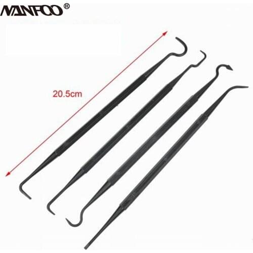 4pcs/set Hunting Tactical Gun Accessories Double Ended Nylon Pick Pistol Cleaning Kit Gun Cleaning Set Rifle Tube Cleaner Hook