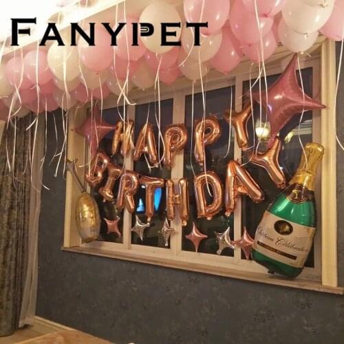 53pcs champagne gold Birthday Party Balloon Set Foil Champagne Latex Balloons Happy Birthday Party Decorations Adult Supplies