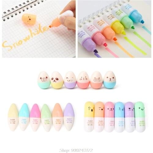 6 pcs Mini Leaves Eggs Shaped Highlighter Pens For Writing S28 20 Dropship