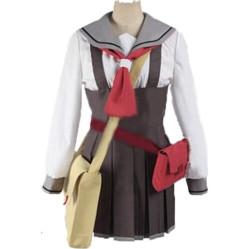 Anime Bakemonogatari Monstory Sengoku Nadeko Dress Cosplay Costume with bags 11