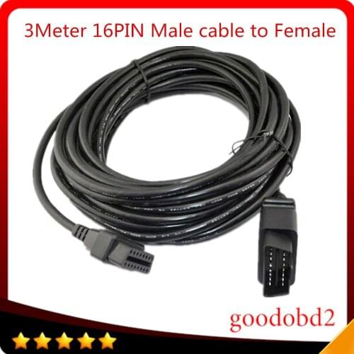 Car OBDII 3Meter OBD2 16PIN Male cable to Female Connector OBD cable Car Diagnostic Cables and Connectors