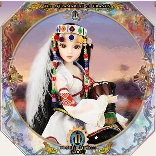 BJD 1/6 doll MM Girl Tarot Series 30cm Joint body doll Name is The High Prietess Black hair