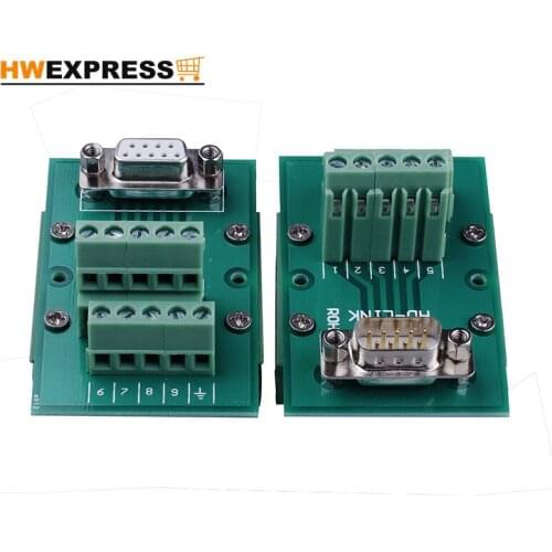 DB9 COM serial port transfer free welding line terminal RS232 plug DR9 422 nine hole plate 485 male and female head