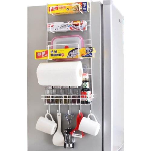 Kitchen Storage Hanger Iron Refrigerator Side Shelf Rack Multilayer Cupboard Wardrobe Storage Holders