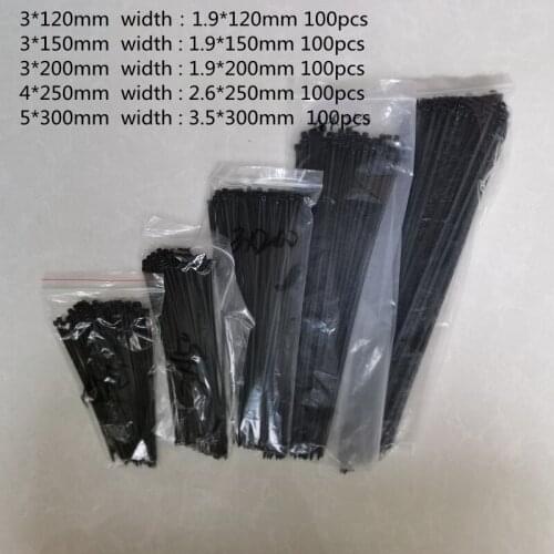 Nylon Cable Ties 120mm 150mm 200mm 250mm 300mm Black White Self Locking Cable Wire Zip Ties 500pcs