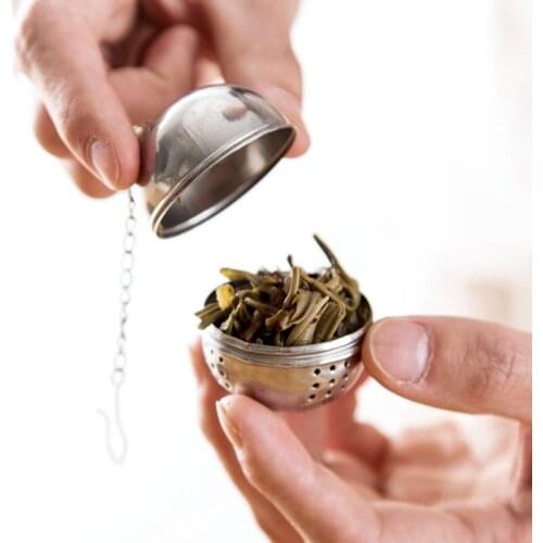 New Essential Stainless Steel Ball Tea Infuser Mesh Filter Strainer w/hook Loose Tea Leaf Spice Home Kitchen Accessories