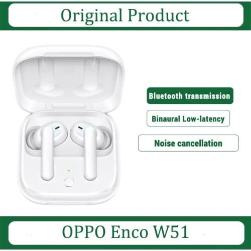 Original OPPO Enco W51 TWS Earphone Bluetooth 5.0 Noise Cancellation Wireless Earphones For Reno 4 Pro 3 Find X2 Pro ACE 2