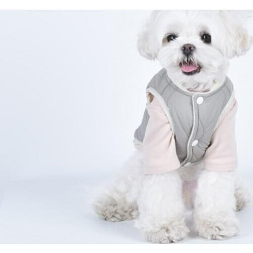 Autumn And Winter Dog Plush Vest Jacket Cotton Warm Soft Coat Solid Color Pet Costume Dog Daily Dressing Dog Apparel