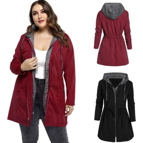 Medi coat medium long cotton padded clothes womens winter coat hoodie zipper fake two-piece hat large cotton women clothes