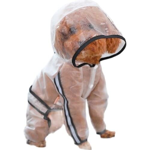 Dog Raincoat Pets Clothes Transparent Raincoats Light Waterproof Coat Cloak Small Cat Chihuahua TeddyJumpsuit Supplies