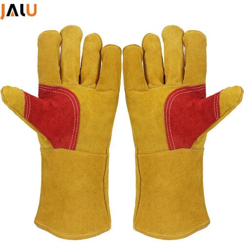 Work Gloves Cowhide Leather Men Working Welding Safety Protective Garden Sports MOTO Driver Wear-resisting Construction Gloves