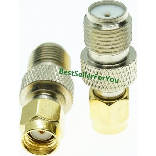 F Type Female Jack to RP-SMA Male Plug Center RF Coaxial Adapter Connector