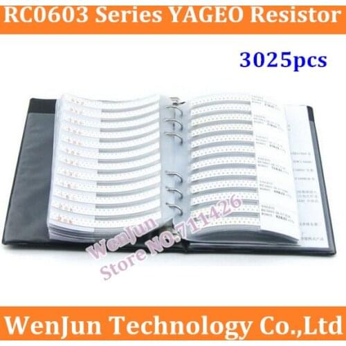 RC0603 0603 Series YAGEO Resistor 3025pcs 0603 Series muRata Capacitor 700pcs Electronic Components Sample Book