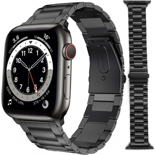 For Apple Watch SE band 44mm 40mm Stainless Steel strap for apple watch 6 iwatch se 5 4 3 42mm 38mm bracelet Replacement bands