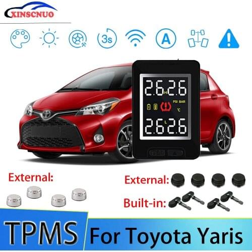 XINSCNUO Car TPMS For Toyota Yaris Tire Pressure And Temperature Monitoring System With 4 Sensors