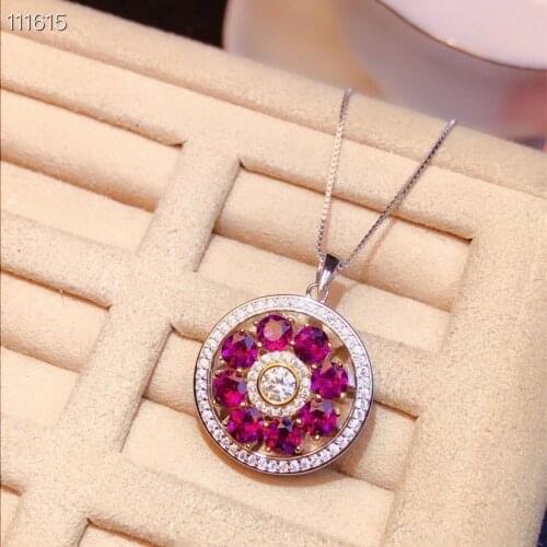 Special price.Natural garnet necklace, 925 silver, Australian sapphire, light blue, beautiful leaves