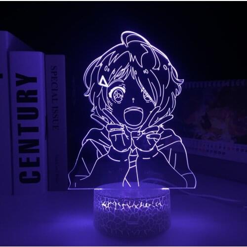 3D LED Lamp Anime Figure 7 Color Changes With Remote Control Visual Illusion White Cracked Base Acrylic Panel for Home Decor