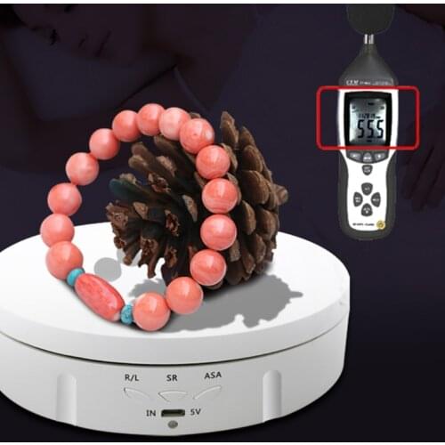 3 Speeds 14.6cm Intelligent Electric Rotating Display Stand Mirror Turntable Jewelry Holder Battery/USB Power