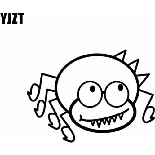 YJZT 15.2CM*10.7CM Spider Lovely Vinyl Decal Car Sticker Cute Black/Silver C19-0316