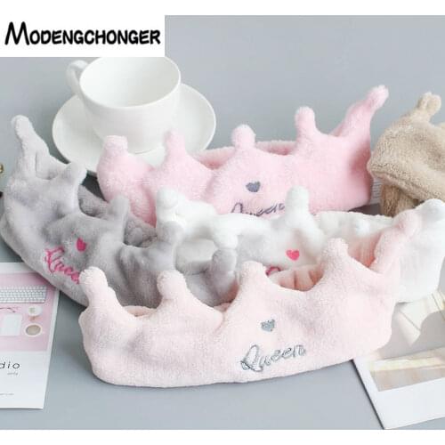 2019New Fashion Women Cute Crown Comfortable Wash Face Bathe Hair Holder Elastic Headband Girls Hairbands Hair Accessories