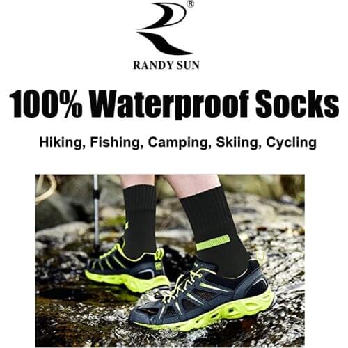 RANDY SUN Hiking Waterproof Socks Ankle or Knee High Breathable Sweat Wicking Women Outdoor Sports Fishing Hunting Cycling Socks