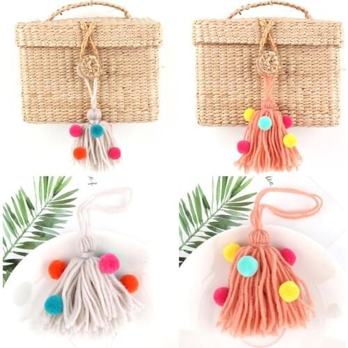 1Pc Minimalism Hair Ball Keychain Multi-layer Woolen Tassel Fit Women Woven Bag Hangle Car Keyring Jewelry Accessories