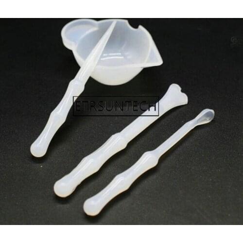 100sets UV Resin Color Mixing Silicone Cup Mini Silicone Mixing Dish and Stirrers Epoxy Resin DIY Casting Jewelry Craft Tools