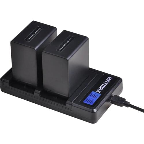 2X 3900mAh NP-FV100 NP FV100 Battery + LCD Dual USB Charger for Sony DCR-DVD103 XR100 for Sony HDR-XR550/E HDR-XR350E HDR-XR150E