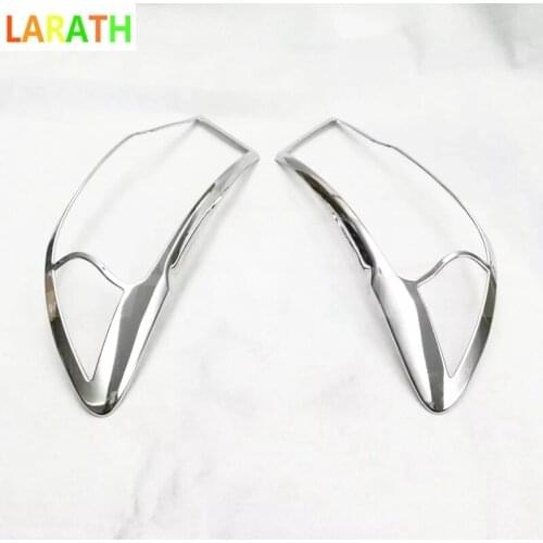 2pcs ABS Chrome Front Head Light Lamp Headlight Cover Trim Frame Sticker For Jeep Compass 2017 2018 Second Ge Car Styling