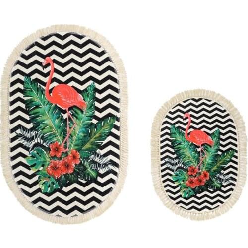 Flamingo Oval Bath Mat Set 2 Li