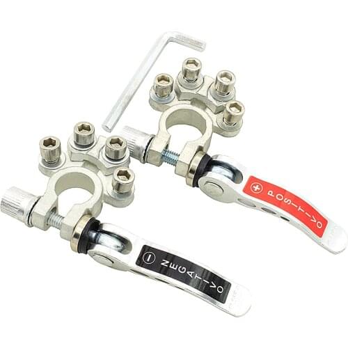 2pcs Battery Terminal Connectors for SAE / JIS Type A Posts with Wrench
