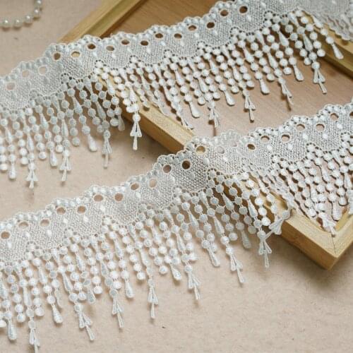 2 Yards White Tassel Fringe lace trim DIY Apparel Sewing Fabric Garment Curtain Home Textile Decorative Lace Choker