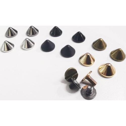 20pcs / Set 9.65*6MM Screw Nails Bag Hardware Materials Pet Collar Rivet Accessories DIY For Leather Craft