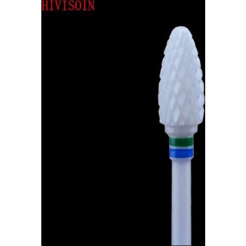 20 pcs Bullet Shape - White Zirconia Ceramic Dental Lab Burs -Cross Cut