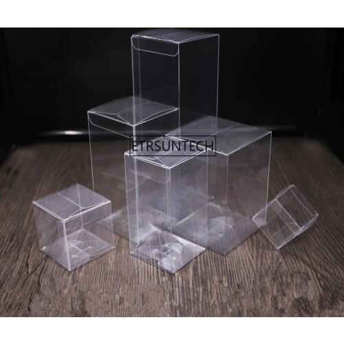 200pcs/lot PVC Box Rectangle Clear Gift Display Box Cosmetic Crafts Packaging Box Transparent Plastic Boxes 26 Size