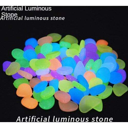 50pcs/Pack 100pcs/Pack Luminous Stone Garden Fish Tank Artificial Stone Luminous Color Goose Soft Stone Landscaping Luminous Sto